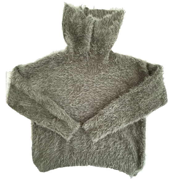 Pink Rose Sage Green Fuzzy Eyelash Knit Sweater Cozy Soft Girl Winter Juniors XL - Picture 4 of 8